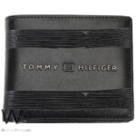 Tommy Hilfiger Wallet Men Glossy Black Genuine Leather Th | Watches Prime