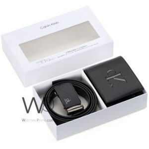 black calvin klein wallet and belt for men ck buckle authentic gift set