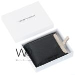 Emporio Armani Men Black Wallet Card Holder Beige Genuine Leather | Watches Prime Emporio Armani Men Black Wallet Card Holder Beige Genuine Leather | Watches Prime