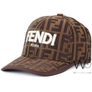 Fendi Baseball Cap Brown Color Cotton Hat For Men