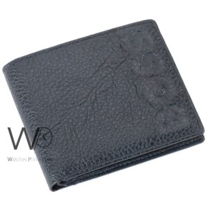 hugo boss authentic wallet men blue genuine leather