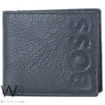 Hugo Boss Wallet Men Blue Genuine Leather | Watches Prime