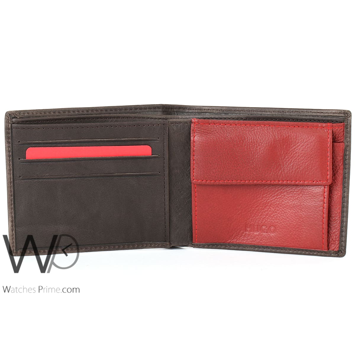 Hugo Boss Wallet Men Brown Genuine Leather | Watches Prime