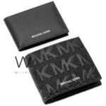 Mk Michael Kors Men Wallet Card Holder Black Genuine Leather | Watches Prime