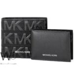 Mk Michael Kors Men Wallet Card Holder Black Genuine Leather | Watches Prime