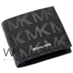Mk Michael Kors Men Wallet Card Holder Black Genuine Leather | Watches Prime