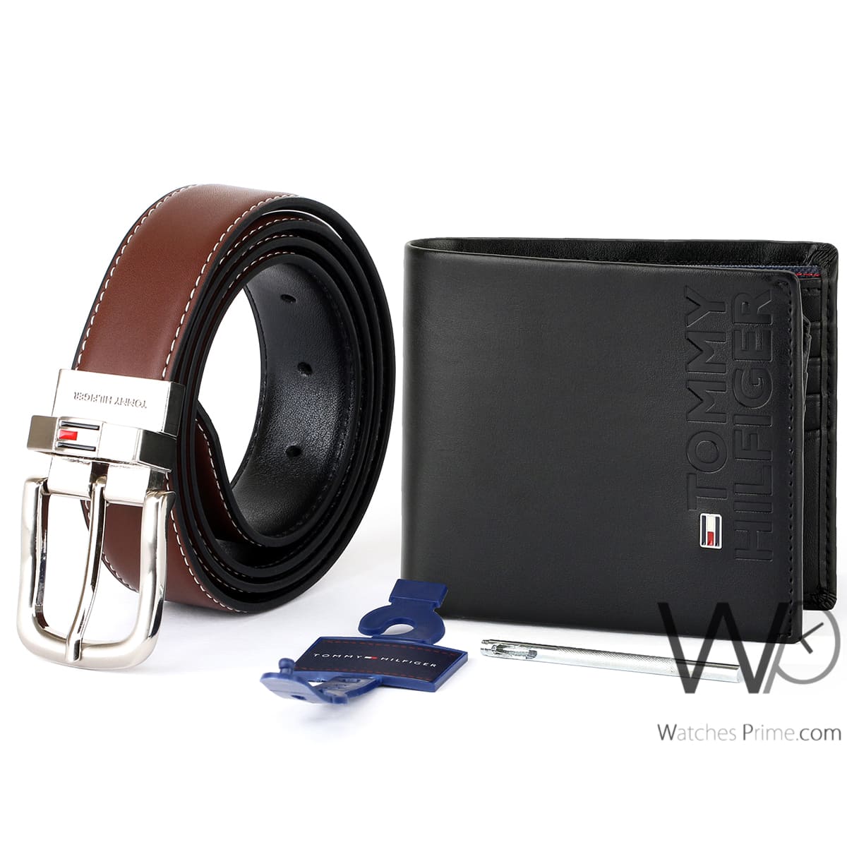 Tommy Hilfiger Leather Wallet Black Brown Belt For Men Gift Set | Watches Prime Tommy Hilfiger Leather Wallet Black Brown Belt For Men Gift Set | Watches Prime