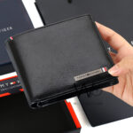 Tommy Hilfiger Wallet Men Black Genuine Leather Metal Logo | Watches Prime