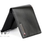 Tommy Hilfiger Wallet Men Black Genuine Leather Metal Logo | Watches Prime