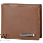 Tommy Hilfiger Wallet Men Brown Genuine Leather Metal Logo | Watches Prime