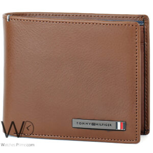 Tommy Hilfiger Wallet Men Black Genuine Leather Slim Trifold | Watches Prime