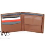 Tommy Hilfiger Wallet Men Brown Genuine Leather Metal Logo | Watches Prime