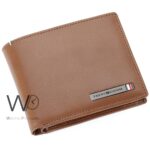 Tommy Hilfiger Wallet Men Brown Genuine Leather Metal Logo | Watches Prime