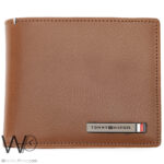 Tommy Hilfiger Wallet Men Brown Genuine Leather Metal Logo | Watches Prime