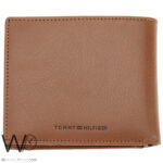 Tommy Hilfiger Wallet Men Brown Genuine Leather Metal Logo | Watches Prime