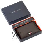 Tommy Hilfiger Wallet Men Brown Genuine Leather Printed Logo | Watches Prime