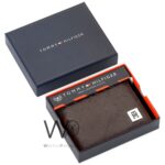 Tommy Hilfiger Wallet Men Brown Genuine Leather Th Logo | Watches Prime
