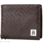 Tommy Hilfiger Wallet Men Brown Genuine Leather Th Logo | Watches Prime