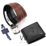 Tommy Hilfiger Leather Wallet Black Brown Belt For Men Gift Set | Watches Prime Tommy Hilfiger Leather Wallet Black Brown Belt For Men Gift Set | Watches Prime