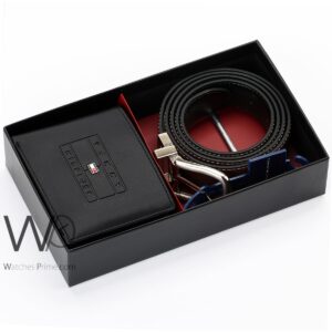tommy hilfiger leather wallet black brown belt for men authentic gift set