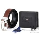 Tommy Hilfiger Leather Wallet Black Brown Belt For Men Gift Set | Watches Prime Tommy Hilfiger Leather Wallet Black Brown Belt For Men Gift Set | Watches Prime