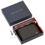 Tommy Hilfiger Wallet For Men Black Genuine Leather Patterned | Watches Prime