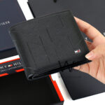 Tommy Hilfiger Wallet For Men Black Genuine Leather Patterned | Watches Prime