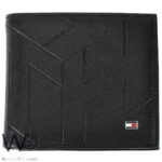 Tommy Hilfiger Wallet For Men Black Genuine Leather Patterned | Watches Prime