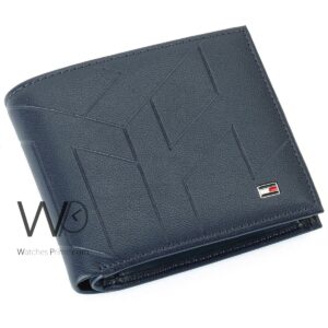 Tommy Hilfiger Wallet For Men Black Genuine Leather Patterned | Watches Prime