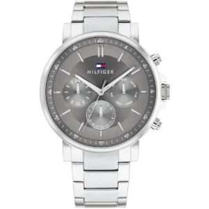 1710604 tommy hilfiger watch men gray dial metal stainless steel silver strap quartz analog tyson