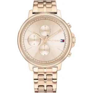 1782190 tommy hilfiger watch women rose gold dial metal stainless steel golden strap quartz battery analog madison