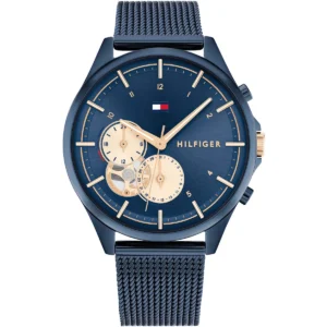 1782418 tommy hilfiger watch women blue dial mesh metal stainless steel strap quartz battery analog three hand quinn