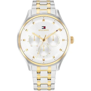 1782750 tommy hilfiger watch women silver dial metal stainless steel gold strap quartz analog gianna