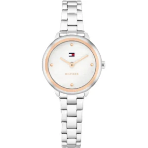 1782814 tommy hilfiger watch women silver dial metal stainless steel strap quartz analog demi