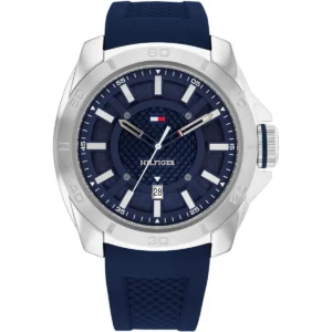 1792134 tommy hilfiger watch men blue dial rubber strap quartz analog windsurf