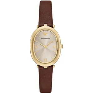 ar11708 emporio armani watch women gray dial leather brown strap quartz analog sinfonia