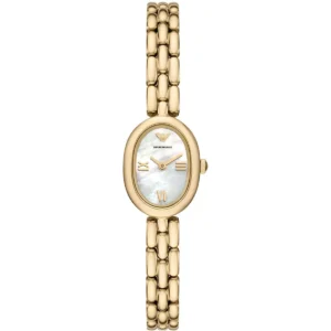 ar11721 emporio armani watch women mother of pearl white dial metal stainless steel gold strap quartz analog sinfonia