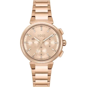 1502678 hugo boss watch women rose gold dial metal stainless strap quartz battery analog chronograph one