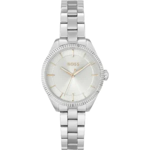 1502726 hugo boss watch women silver dial metal stainless strap quartz battery analog three hand sage
