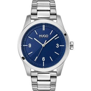 1530015 hugo boss watch men blue dial metal stainless silver strap quartz battery analog three hand create