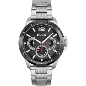 1530195 hugo boss watch men black dial metal stainless silver strap quartz battery analog three hand sport