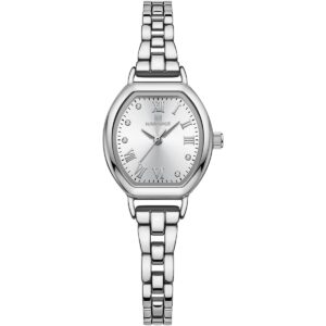 nf5035 s w naviforce watch women white dial stainless steel metal silver strap quartz battery analog three hand for dream