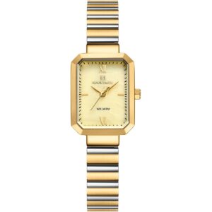 nf5050 g g g naviforce watch wr 3atm women two tone square gold dial metal stainless steel silver golden strap quartz battery analog three hand for dream