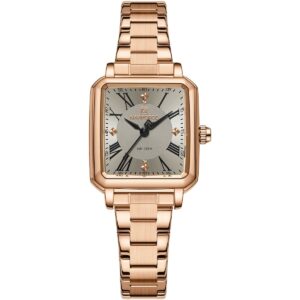 nf5065 rg gy naviforce watch wr 3atm women square gray dial metal stainless steel rose gold strap quartz battery analog three hand for dream