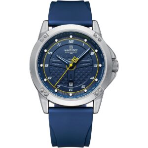 nf8031 s be be naviforce watch water resistant 30m men blue dial rubber strap quartz battery analog three hand for dream