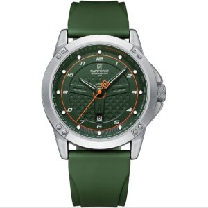 nf8031 s gn gn naviforce watch water resistant 30m men green dial rubber strap quartz battery analog three hand for dream