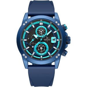 nf8033 be be be naviforce watch water resistant 30m men blue dial rubber strap quartz battery analog chronograph for dream