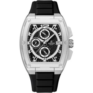 nf8050 s b b naviforce watch chronograph wr 3atm men black dial rubber strap quartz battery square analog for dream