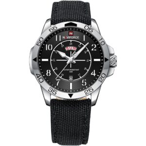 nf9204n s b b naviforce watch water resistant 30m men black dial fibers strap quartz battery analog three hand for dream