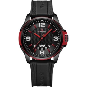 nf9215t b r b naviforce watch men black dial rubber strap quartz battery analog three hand for dream